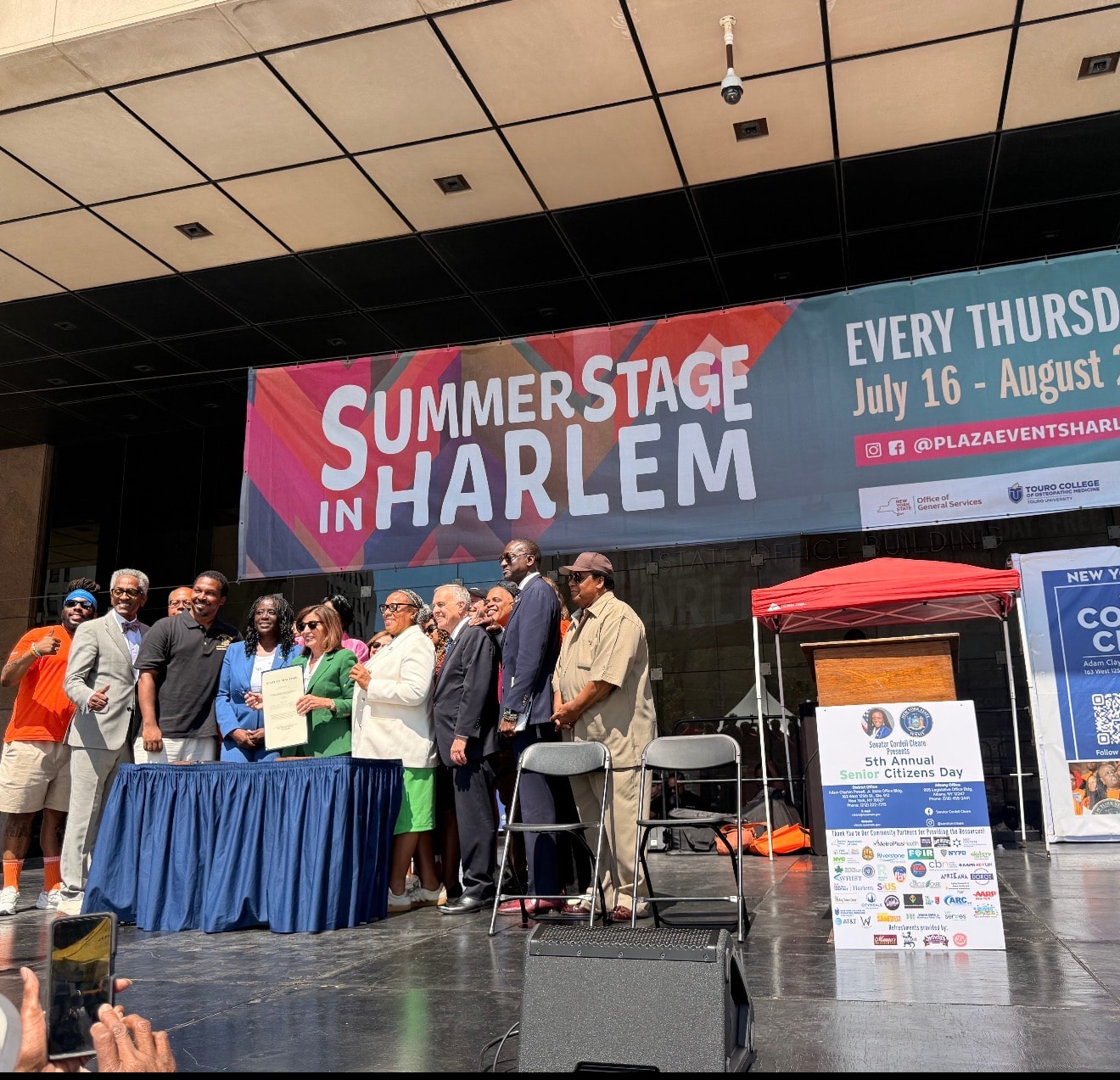 Community leaders recognized on the Summer Stage in Harlem